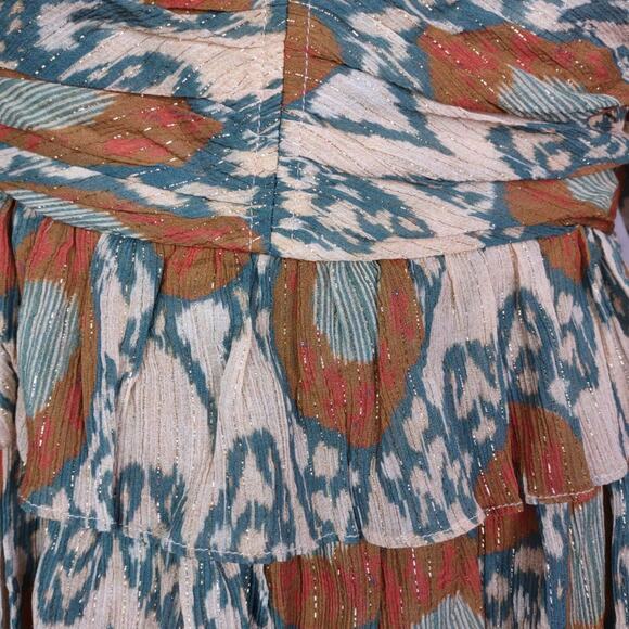 ULLA JOHNSON Naiya Dress Metallic Ruffle Mini Size 6 - Picture 14 of 16